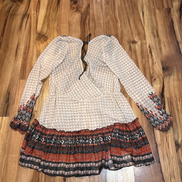 Free People Women’s Sheer Boho Print Mini Dress XS NWT $128 - Picture 5 of 9